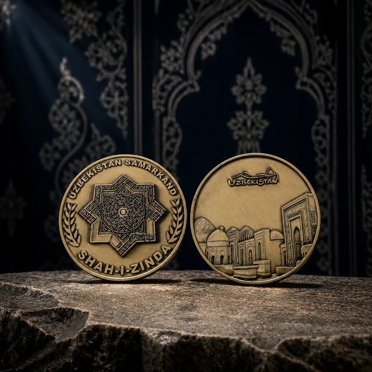 «Shohizinda — Samarqand» oltin rangli kolleksion tanga