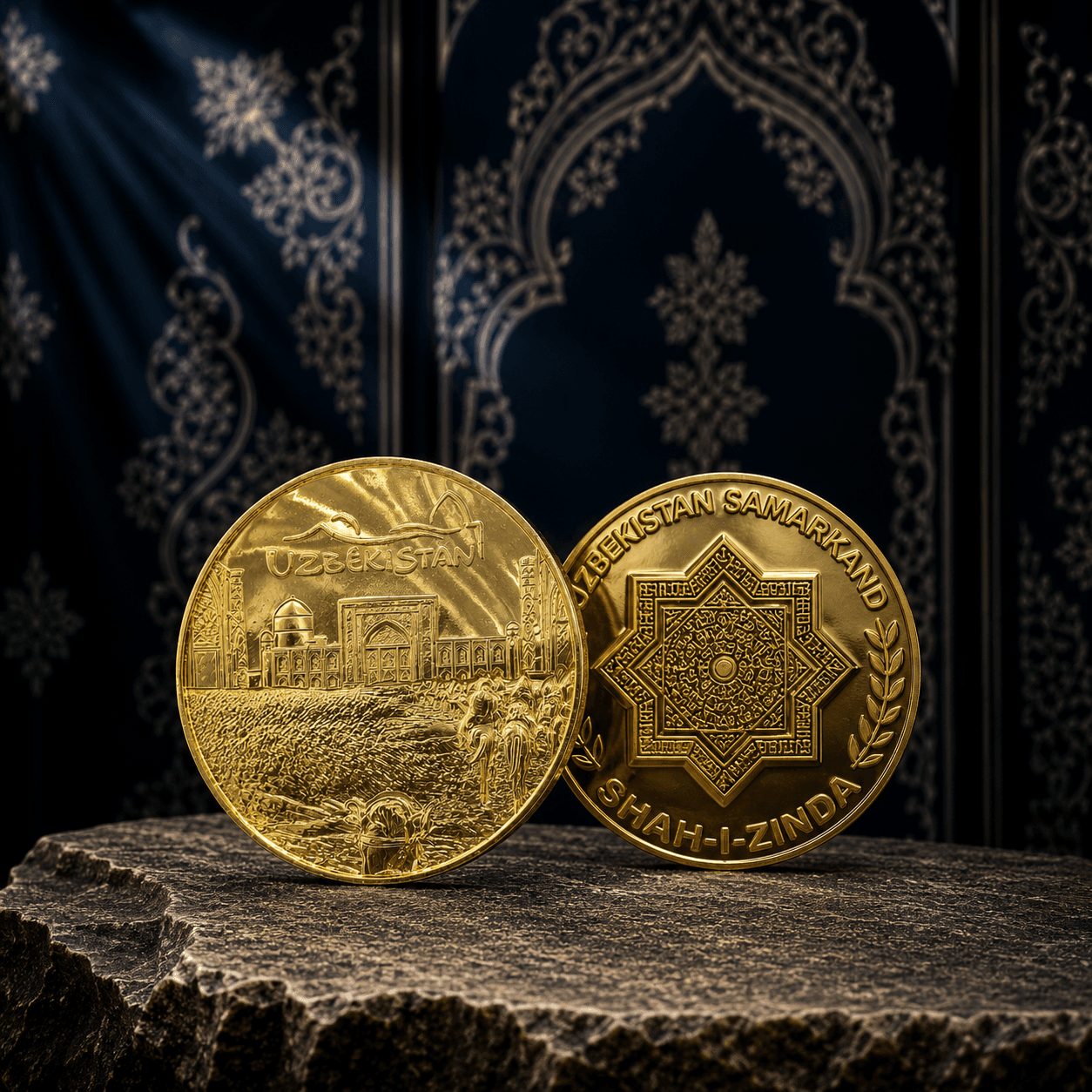 «Shohizinda — Samarqand» oltin rangli kolleksion tanga